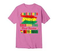 Camisetas Manga Corta Hombre Camiseta Conmemorativa gráfica de Juneteenth para Hombre celebración Día Libertad Historia Afroamericana (L)