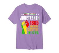 Camisetas Manga Corta Hombre Camiseta Conmemorativa gráfica de Juneteenth para Hombre celebración Día Libertad África Manga Corta (Purple, L)