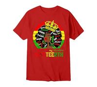 Camisetas Manga Corta Hombre Camiseta Conmemorativa Juneteenth Estampado Gráfico Manga Corta Celebración Festiva Día Libertad Hombre (Red, XL)