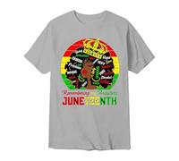 Camisetas Manga Corta Hombre Camiseta Conmemorativa Juneteenth Estampado Gráfico Manga Corta Celebración Festiva Día Libertad Hombre (Grey, S)