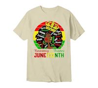 Camisetas Manga Corta Hombre Camiseta Conmemorativa Juneteenth Estampado Gráfico Manga Corta Celebración Festiva Día Libertad Hombre (Beige, XXXL)