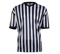 Camisetas Manga Corta Hombre Camiseta de árbitro para Adultos, Camiseta de Cuello en V, Camiseta de Rayas, Transpirable, Que Absorbe el Sudor, Manga Corta (Black, M)