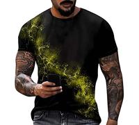 Camisetas Manga Corta Hombre Camiseta Verano Deportivo Running T-Shirts, Regalo Dia del Padre Oferta Flash - Algodon Tecnicas Basica Tshirt Ropa Hombre(Amarillo,3XL)