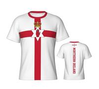 Camisetas Manga Corta Hombre Cuello Redondo Camiseta Bandera Irlanda del Norte Blusas Regular Fit Mangas Cortas T-Shirts Insignia Patriótica Casual Verano Camisas Ligero Deporte Camisetas Vacaciones