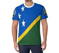Camisetas Manga Corta Hombre Cuello Redondo Camiseta Bandera Islas Salomón Blusas Regular Mangas Cortas T-Shirts Insignias Animales Marinos Casual Verano Camisas Ligero Deporte Camisetas Vacaciones