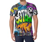 Camisetas Manga Corta Hombre Cuello Redondo Camiseta Grafitis Callejeros Blusas Regular Fit Mangas Cortas T-Shirts Fútbol Genial Letras Casual Verano Camisas Ligero Deporte Camisetas Vacaciones