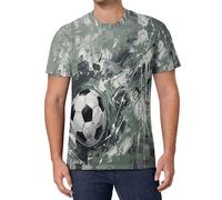Camisetas Manga Corta Hombre Cuello Redondo Camiseta Pintura Al Óleo Abstracta De Graffiti Blusas Regular Fit T-Shirts Fútbol Retro Casual Verano Camisas Ligero Deporte Camisetas Vacaciones