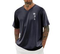 Camisetas Manga Corta Hombre Futbol Camiseta Compresión Hombre Ropa Gym Básicas Tshirt Slim Fit Primavera 2#Marina XL