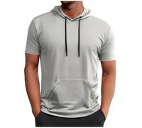 Camisetas Manga Corta Hombre,Mis Pedidos Camiseta con Capucha y Bolsillo Color Sólido Deporte Running Basica T-Shirt Ligero Transpirable Camiseta Deportivos Verano para Gym Fitness Casual Diario tee