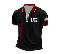 Camisetas Manga Corta Hombre Polo con Motivo Jack Cremallera Frontal Y Manga Corta Diseño Casual Y Sportswear Británico para El Día A Día Top Moderno Y Funcional Que Ofrece Un Estilo Único Y