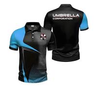 Camisetas Manga Corta Hombre Resid.ent evil, Camisa de Po.lo Golf Tenis con Estampado, Camiseta Futbol Atlético Entrenamiento Transpirable(Blue,4XL)