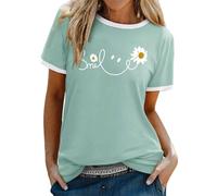 Camisetas Manga Corta Mujer, Camiseta Deportiva Mujer Top Informal Manga Corta con Estampado Gráfico Y Diseño Colorido para Uso Diario