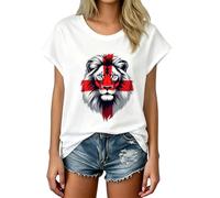 Camisetas Manga Corta Mujer, Camiseta FutbolespañA, Camiseta con Estampado BritáNico Y GráFico úNico Prenda Suave E Informal para Uso Diario
