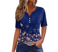 Camisetas Manga Corta Mujer Verano Algodon Blusas Basicas Tallas Grandes Casual Ropa Mujer Verano 2025 Camiseta Cuello V Vestir Deportiva Tops Mis Pedidos Realizados(Azul Oscuro,S)
