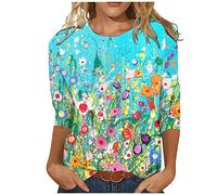 Camisetas Manga Corta Mujer Verano Algodon Blusas Manga 3/4 Basicas Tallas Grandes Básica Ropa Mujer Verano 2025 Camisetas Cuello Redondo Deportiva Elegantes Tops Mis Pedidos Realizados(Cian,S)