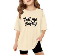 Camisetas Manga Corta NiñA 2 AñOs,Camisetas con Estampado De Letras GráFicas Elegantes para NiñAs CóModas Informales para Uso Diario De Tela Suave Y Transpirable
