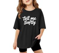 Camisetas Manga Corta NiñA 2 AñOs,Camisetas con Estampado De Letras GráFicas Elegantes para NiñAs CóModas Informales para Uso Diario De Tela Suave Y Transpirable