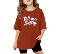 Camisetas Manga Corta NiñA 2 AñOs,Camisetas con Estampado De Letras GráFicas Elegantes para NiñAs CóModas Informales para Uso Diario De Tela Suave Y Transpirable