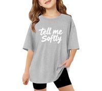 Camisetas Manga Corta NiñA 2 AñOs,Camisetas con Estampado De Letras GráFicas Elegantes para NiñAs CóModas Informales para Uso Diario De Tela Suave Y Transpirable