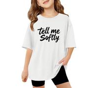 Camisetas Manga Corta NiñA 2 AñOs,Camisetas con Estampado De Letras GráFicas Elegantes para NiñAs CóModas Informales para Uso Diario De Tela Suave Y Transpirable