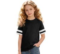 Camisetas Manga Corta NiñA 5 AñOs,Camiseta De Manga Larga con PuñOs A Rayas para NiñAs Top Informal De Mezcla Suave con Ajuste CóModo para Jugar Y para La Escuela Todos Los DíAs