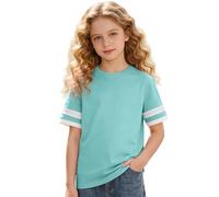 Camisetas Manga Corta NiñA 5 AñOs,Camiseta De Manga Larga con PuñOs A Rayas para NiñAs Top Informal De Mezcla Suave con Ajuste CóModo para Jugar Y para La Escuela Todos Los DíAs