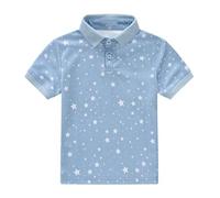 Camisetas Manga Corta Niño Camisetas Florales de Manga Corta para Niños Ropa Informal de Verano con Estampados Animados para Vacaciones en la Playa (Light Blue, 2-3 Years)
