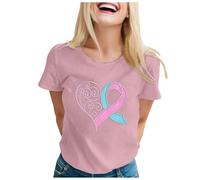 Camisetas Mujer Camisetas Gráficas Ropa Verano Manga Corta Blusa Blanca Con Rayas Negras, Rosa., XL