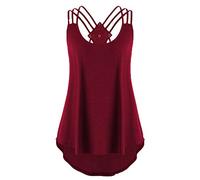 Camisetas Mujer RIOU Vestidos de Mujer Chaleco sin Mangas Top con Tirantes Correa Cruzada Sexy Blusa Casual 2019 Blusa Tops para Primavera Verano Tamaño Grande