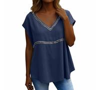 Camisetas Mujer Verano Camisa Mujer Protector Solar Verano Casual Manga Corta Cuello V Transpirable Mezcla Superior para Uso Diario Blusa Vacaciones T Shirt Verano