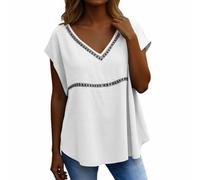 Camisetas Mujer Verano Camisa Mujer Protector Solar Verano Casual Manga Corta Cuello V Transpirable Mezcla Superior para Uso Diario Blusa Vacaciones T Shirt Verano