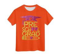 Camisetas Niño 12 Años Manga Corta - graduación jardín Infantes : último día Clases s 2025 graduación Preescolar (Orange 3-4Y)