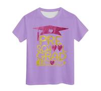 Camisetas Niño Manga Corta, Camiseta graduación jardín Infantes : último día Clases s 2025 graduación Preescolar (Light Purple 10-11Y)