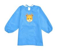 Camisetas Niño Top Deportivo - Delantal de Arte para niños con Bolsillo para niños Delantales de Pintura de Artista Impresos Batas con Manga Larga (Blue 4-8 Years)