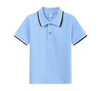 Camisetas Niño Túnica Corta Clásica Holgada para Niños Blusa con Mangas y Diseño Liso Infantil (Light Blue, 9-10 Years)