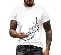 Camisetas Oversize Hombre Camiseta Gráfica Manga Corta Informal Cuello Diseño Exclusivo Estampado Sol Naranja para Uso Diario Camisetas Gym Hombre Boss (White, S)