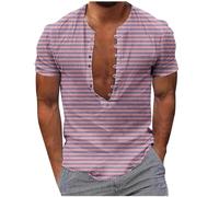Camisetas para hombre Camiseta de rayas de moda Camiseta de cuello en V profundo Camiseta de verano Slim Camiseta de verano Casual Color sólido Camiseta básica de manga corta Tops de verano Jersey
