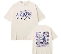 Camisetas para Hombre Camisetas De Gran Tamaño A La Moda para Mujer Camisetas De Manga Corta Estampadas Olivia Rodrigo Guts Camisetas Informales De Verano Unisex-Black||XS