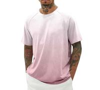 Camisetas para hombre con estampado de ojo de pájaro, manga corta, cuello redondo, ligera, transpirable, camiseta informal para el día a día, viajes, ocio, 018-rosa, 3XL