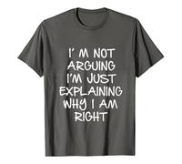 Camisetas para hombre con texto en alemán "Ich strete Nicht,ich erklärre nur,Warum RechtHabe T-Shirt, gris, XL