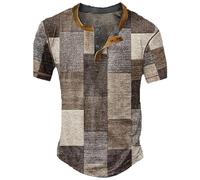Camisetas para hombre de gran tamaño, cuello en V, manga corta, deportivas, de algodón, camisetas de verano, tallas grandes, camiseta de gimnasio, camiseta de algodón, ropa de calle, #3-c-marrón, 3XL