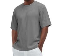 Camisetas para hombre del Reino Unido, lisas, transpirables, de manga corta, respetuosas con la piel, cuello redondo, texturizadas, para verano, absorben la humedad, ropa atlética, versátil, vertical