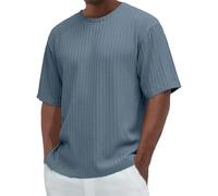 Camisetas para hombre del Reino Unido, lisas, transpirables, de manga corta, respetuosas con la piel, cuello redondo, texturizadas, para verano, absorben la humedad, ropa atlética, versátil, vertical