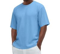 Camisetas para hombre del Reino Unido, lisas, transpirables, de manga corta, respetuosas con la piel, cuello redondo, texturizadas, para verano, absorben la humedad, ropa atlética, versátil, vertical