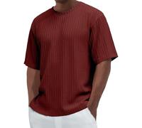 Camisetas para hombre del Reino Unido, lisas, transpirables, de manga corta, respetuosas con la piel, cuello redondo, texturizadas, para verano, absorben la humedad, ropa atlética, versátil, vertical