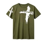 Camisetas para hombre Jesús Cross Faith Camisetas Senderismo Camiseta de Manga Corta Camiseta Gimnasio Entrenamiento Deportivo Tops Streetstyle Sportshirt Freizeithirt Sweatshirt Hiphop Stil