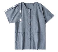 Camisetas para hombre para recuperación postoperatoria Ropa de enfermería europea Cómoda moda casual diseño de manga corta, azul, 3XL