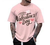 Camisetas para hombre San Valentín Amor Carta Impresión Casual Camisetas de San Valentín Estampado Camisetas de manga corta Cómodas y versátiles Tops de San Valentín Estampado Parejas Traje