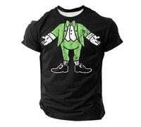 Camisetas para hombre St Patrick's Day Camiseta de manga corta con estampado de trébol de la suerte, camisa hawaiana, vintage, fiesta, disfraz de carnaval, O negro., XXL