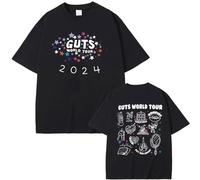 Camisetas para Hombre Y Mujer Olivia Rodrigo Guts World Tour Camiseta Estampada Moda para Hombre Camiseta Informal De Verano Unisex De Manga Corta De Gran Tamaño XS-3XL-Black||XS